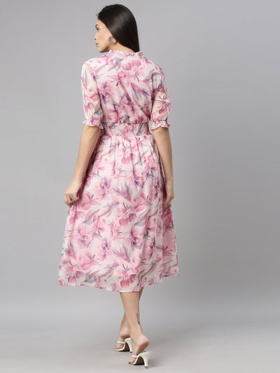 Neeru'S PINK Color CHIFFON Fabric Kurta