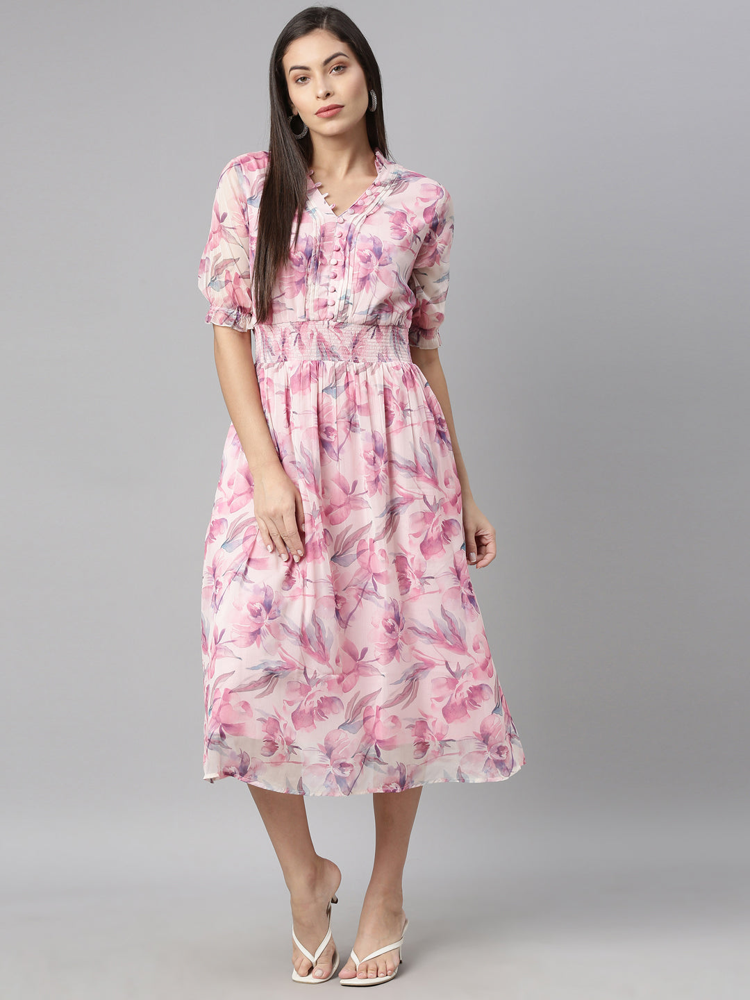 Neeru'S PINK Color CHIFFON Fabric Kurta