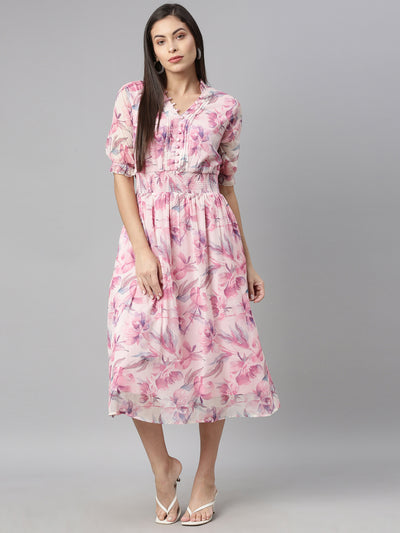 Neeru'S PINK Color CHIFFON Fabric Kurta