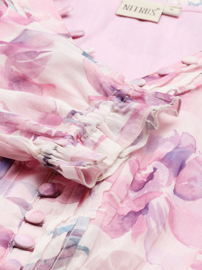 Neeru'S PINK Color CHIFFON Fabric Kurta