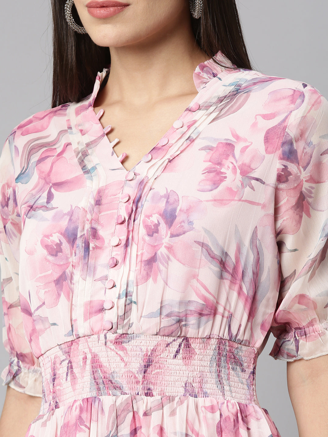 Neeru'S PINK Color CHIFFON Fabric Kurta