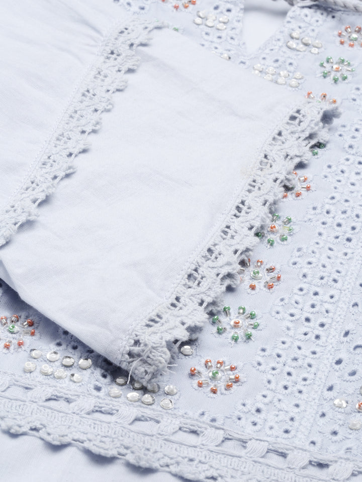 Neerus L Gray Color Cotton Fabric Kurta