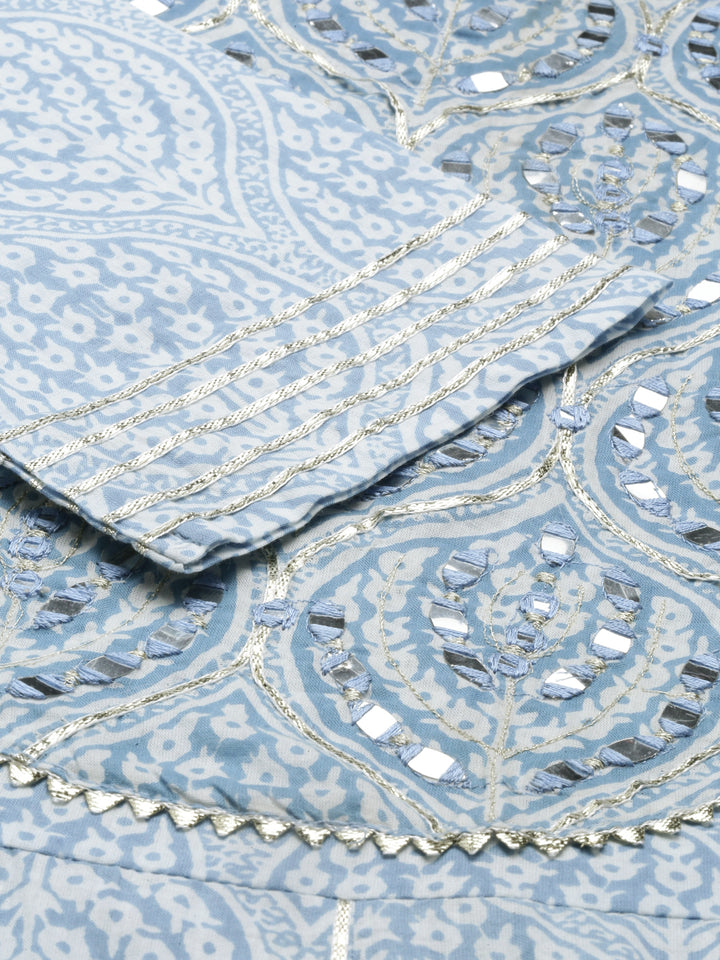 Neerus Grey cotton solid kurta - detail view 4