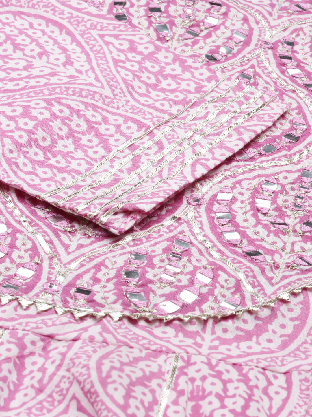 Neerus Pink Color Cotton Fabric Kurta