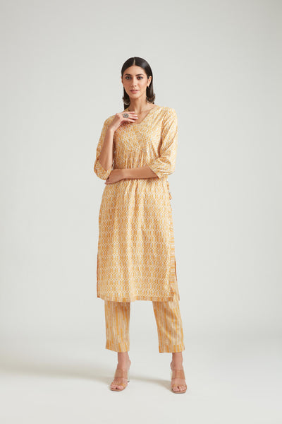 Neeru's Mustard Color Muslin Fabric Salwar Kameez