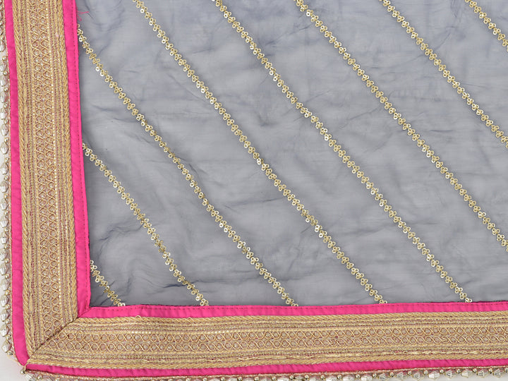 Neerus'S Navy Blue Color Banaras Fabric Suit-Gharara