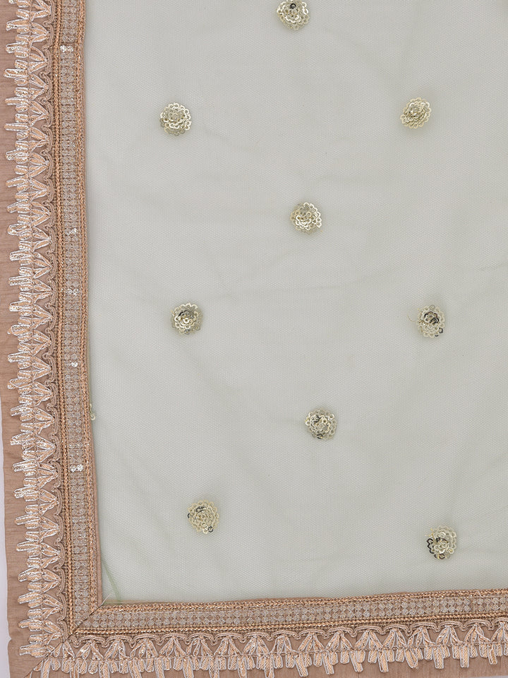 Neerus Pink georgette embroidered sharara set - detail view 2