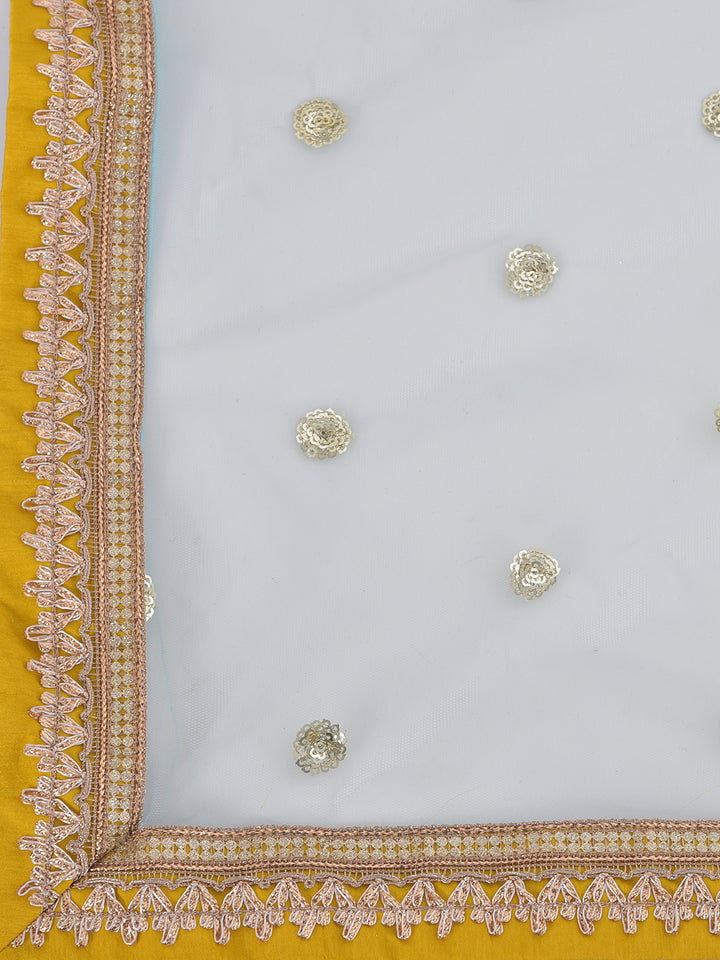 Neerus Yellow Colour Georgette Fabric Suit-Gharara