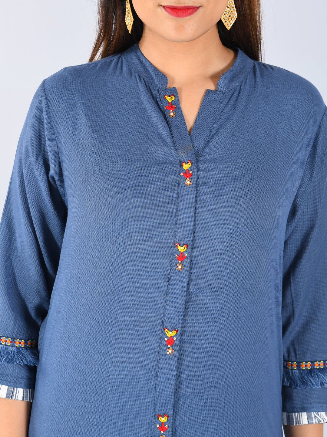 Neerus Blue Straight Kurta
