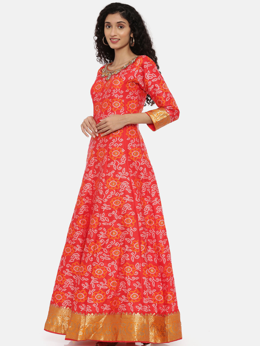 Neeru's Red Color Silk Fabric Gown