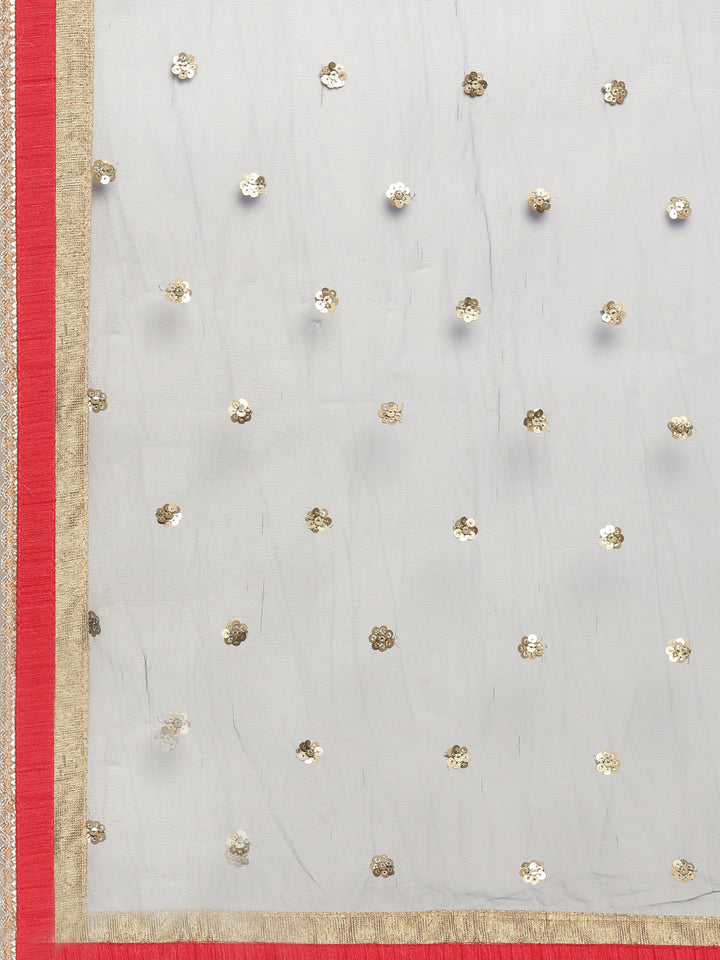 Neerus Red & Blue Embellished Lehenga Set