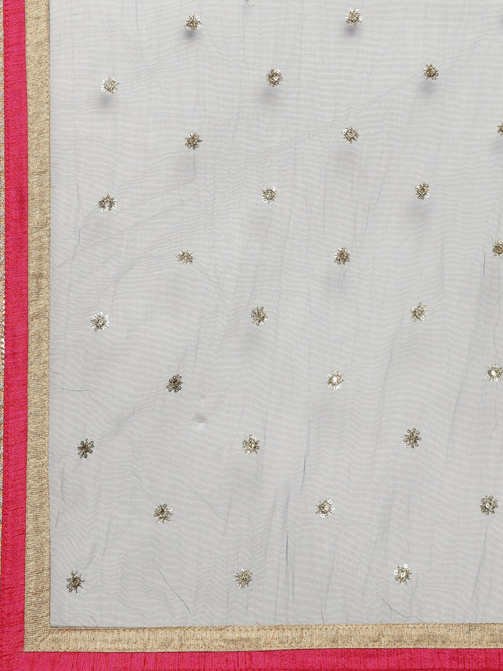 Neerus Pink Banarasi woven lehenga set - back view
