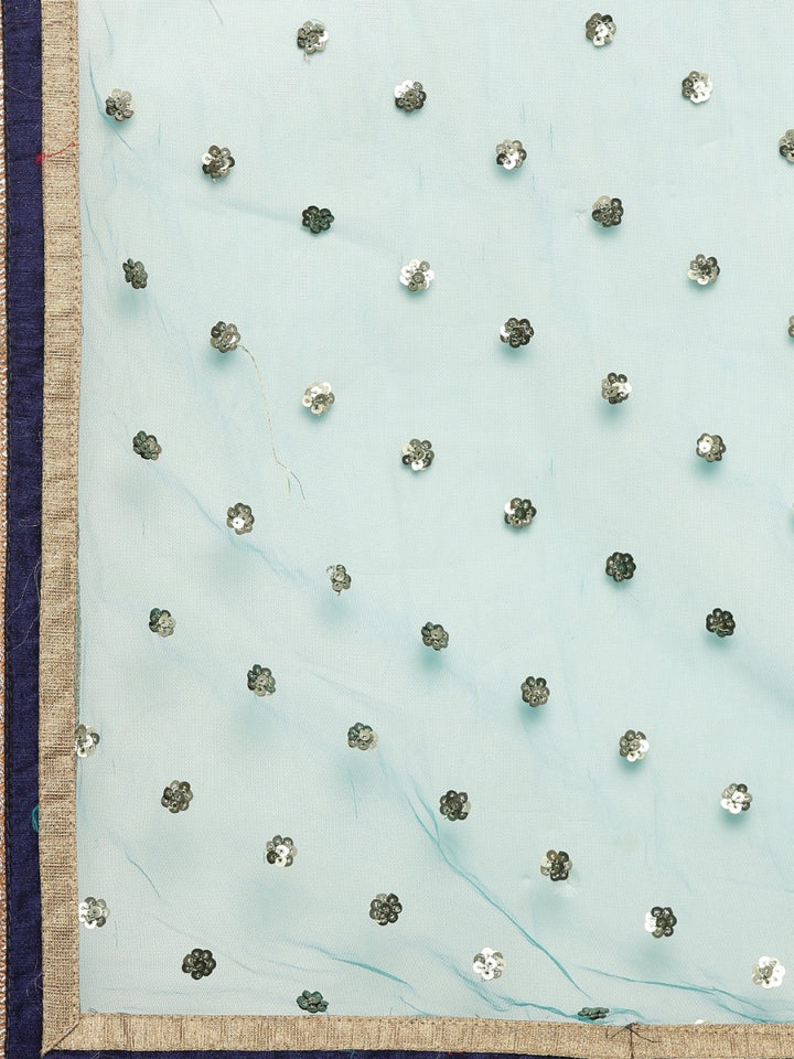 Neerus Blue Zari Lehenga Set