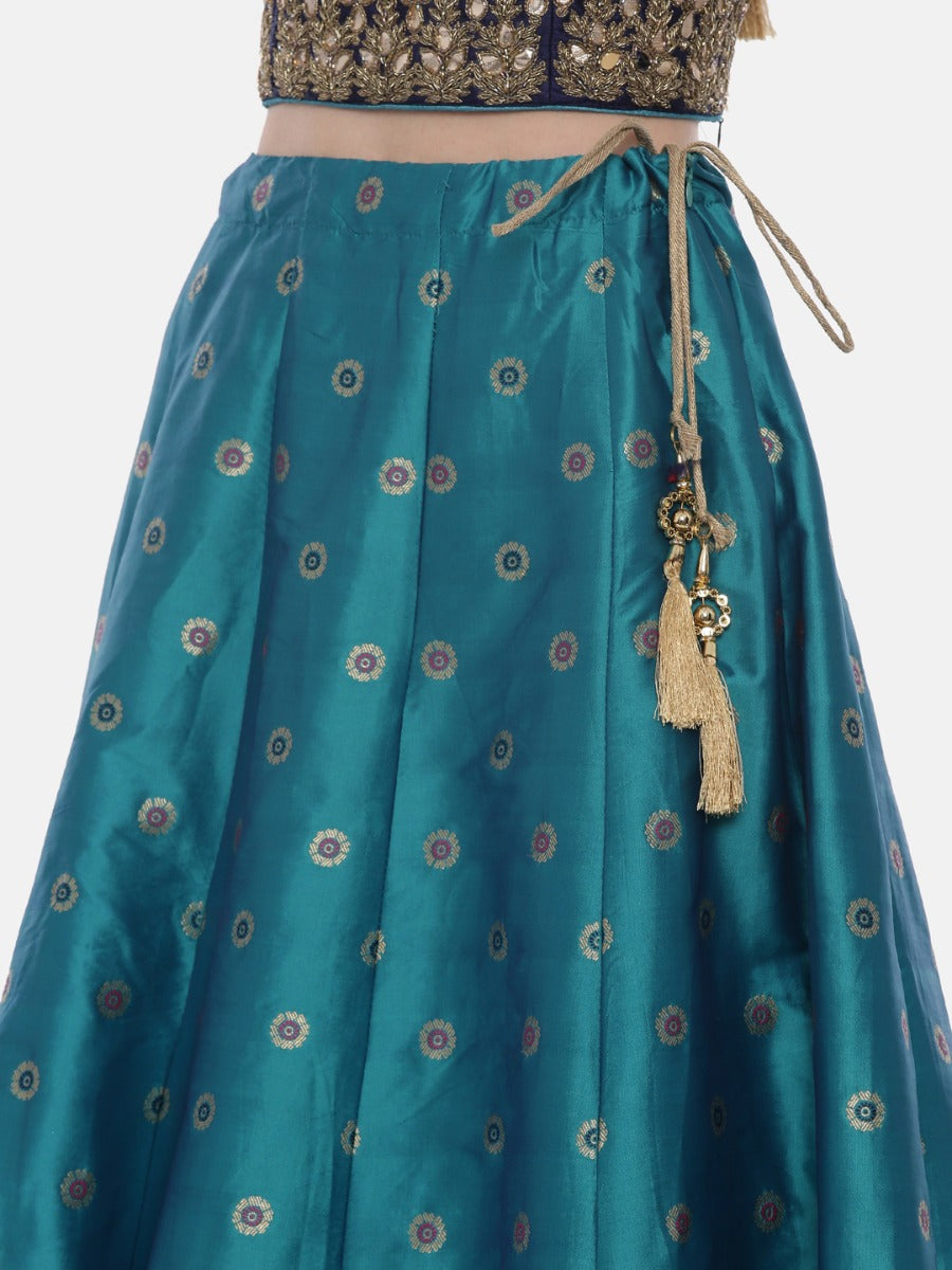Neerus Blue Zari Lehenga Set