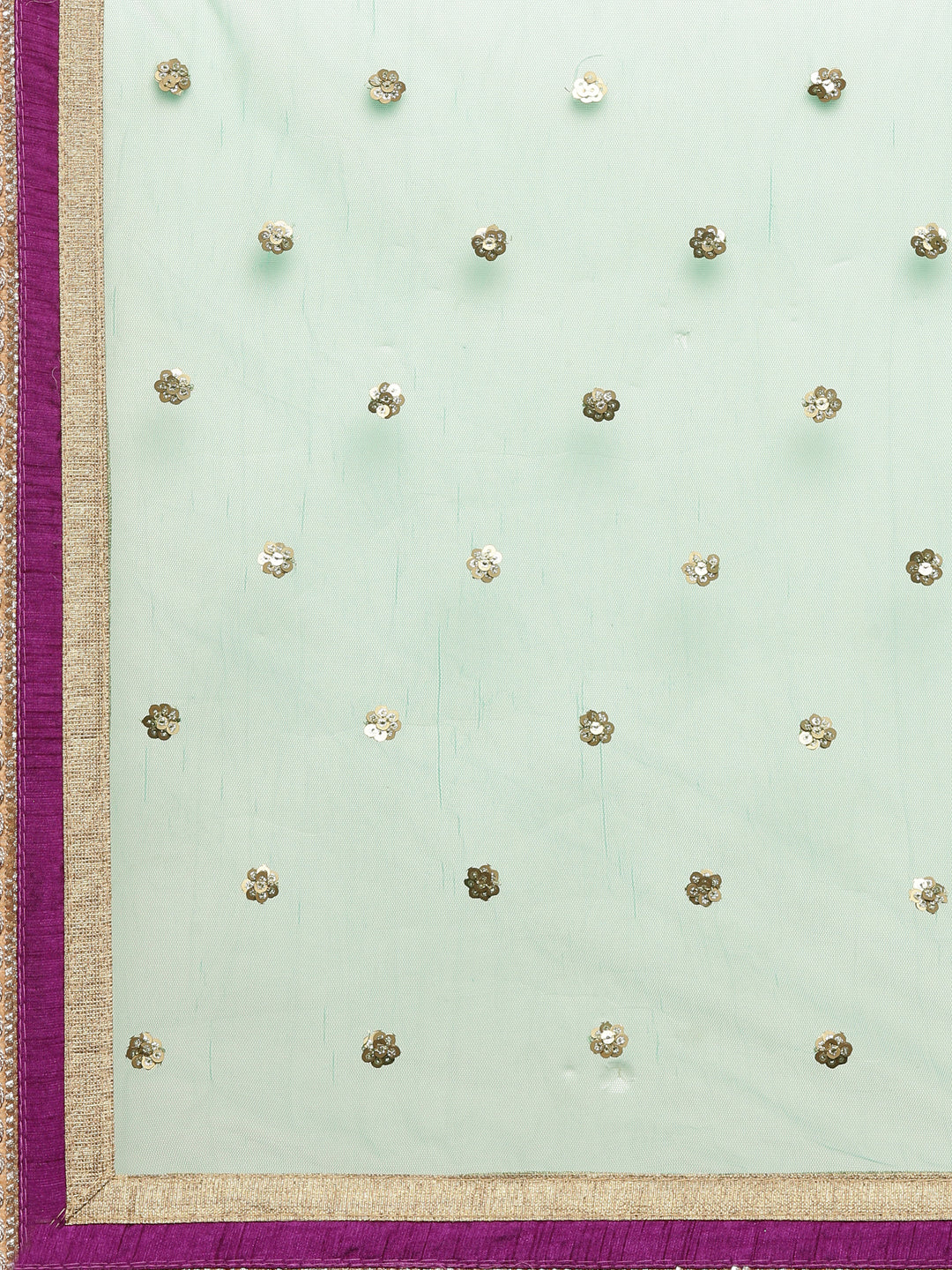 Neeru'S Purple Green Color,Banaras Fabric Ghagra Set