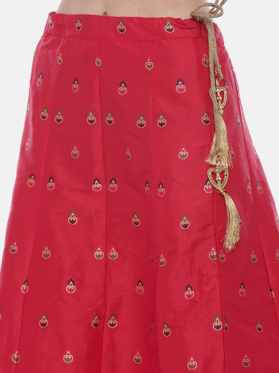 Neerus Pink & Blue Embellished Lehenga Set
