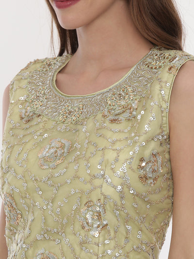Neeru's Green Embellished Lehenga Set