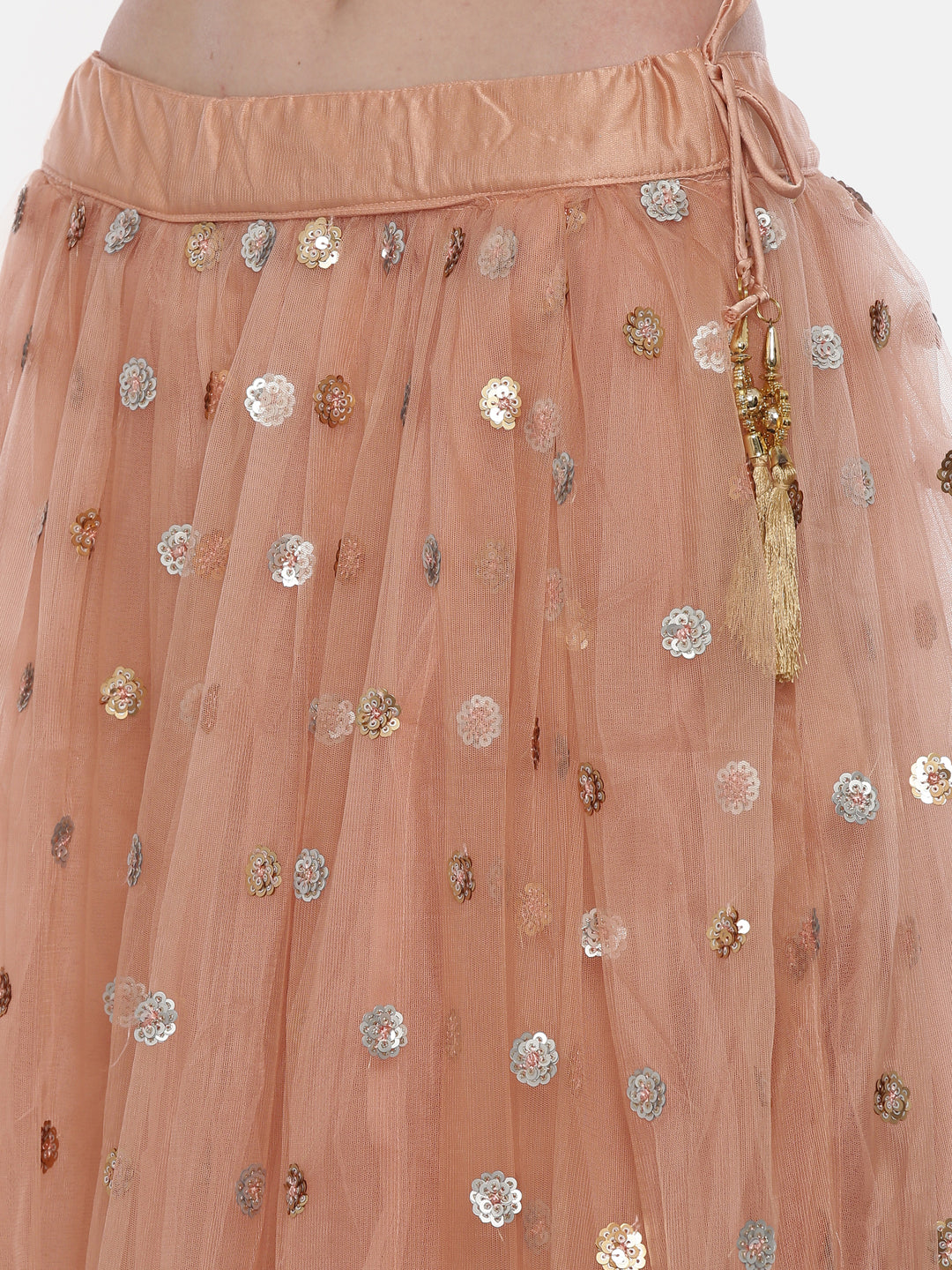 Neerus Peach Embellished Lehenga Set