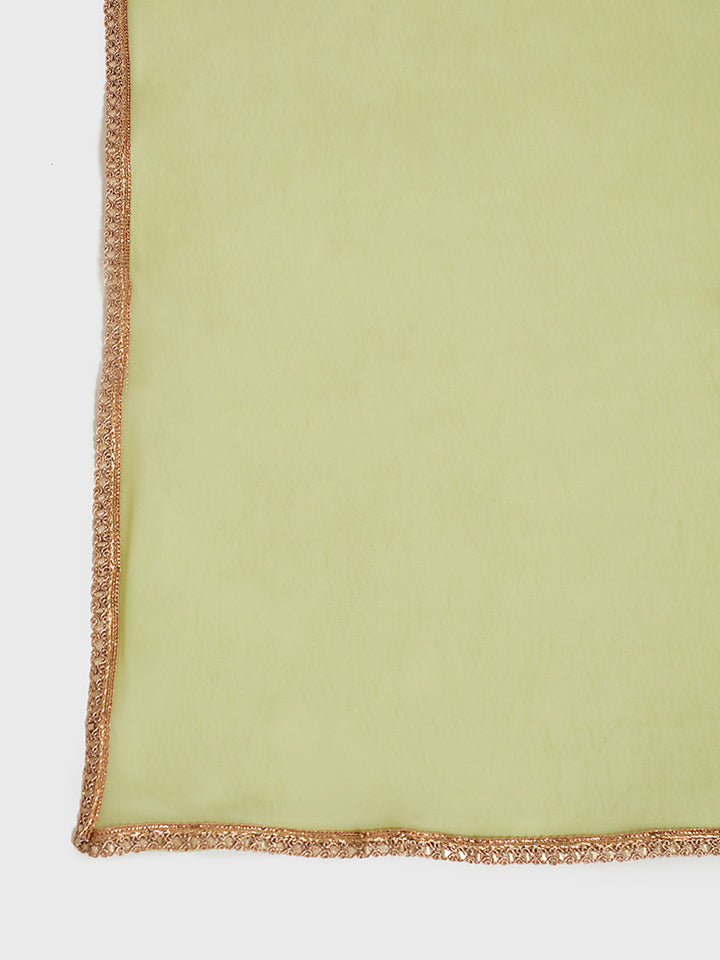 Neerus Green embellished anarkali sharara set - detail view 3