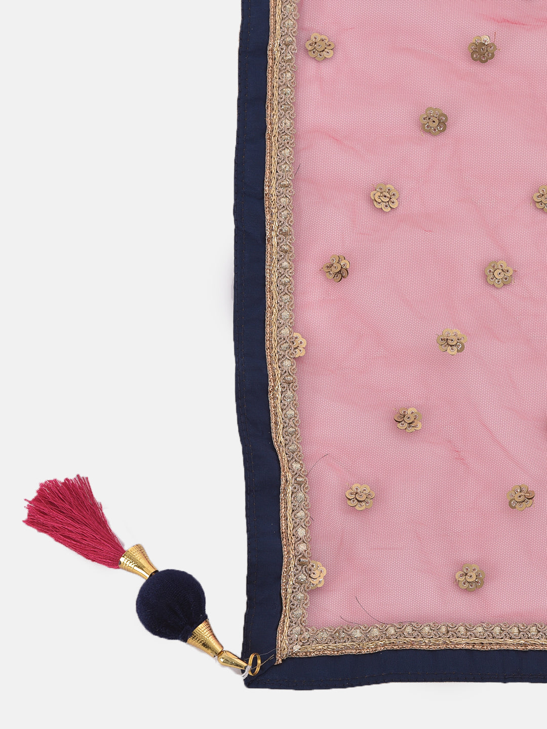 Neerus Blue georgette printed anarkali kurta set - detail view 2