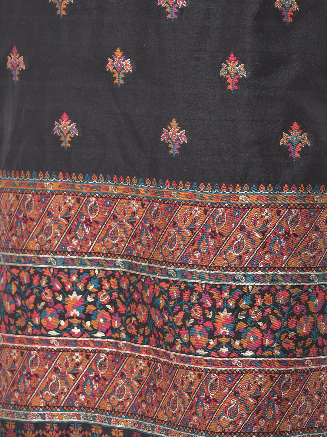 Neerus Black cotton woven kurta set - detail view 2