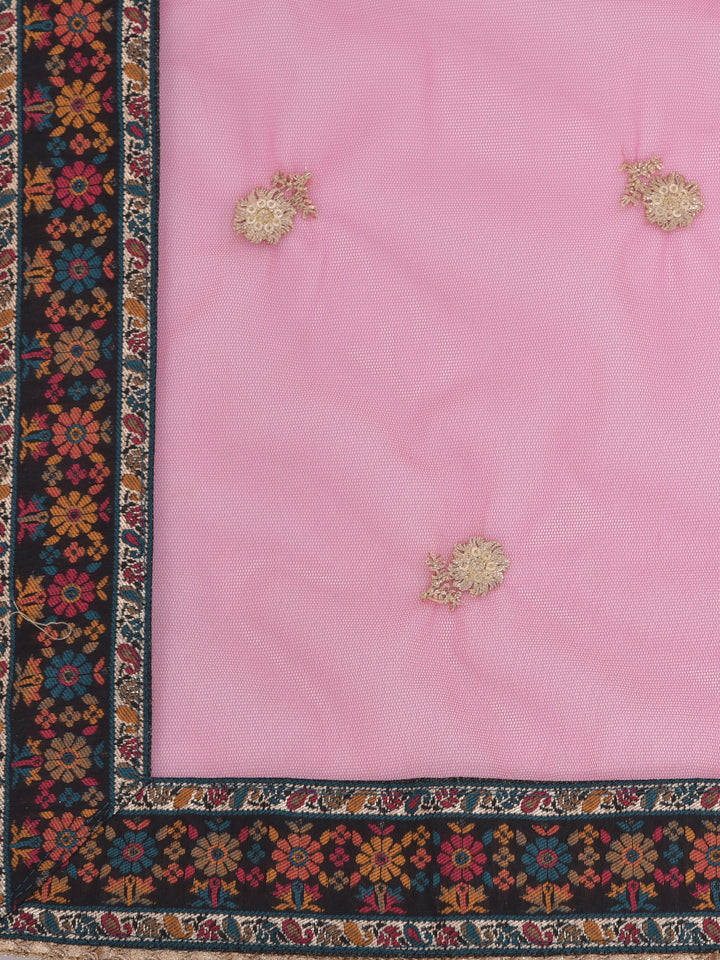 Neerus Black cotton woven kurta set - detail view 4