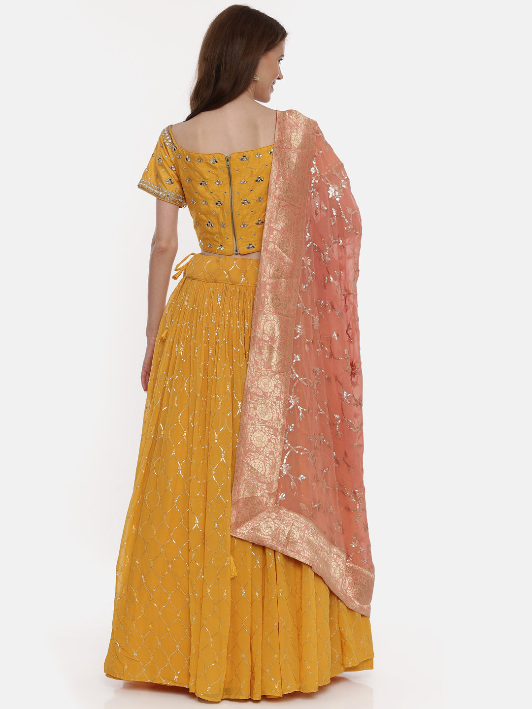 Neerus Yellow Embellished Lehenga Set