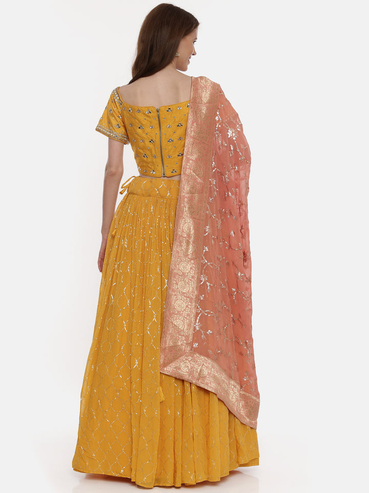 Neerus Yellow Embellished Lehenga Set