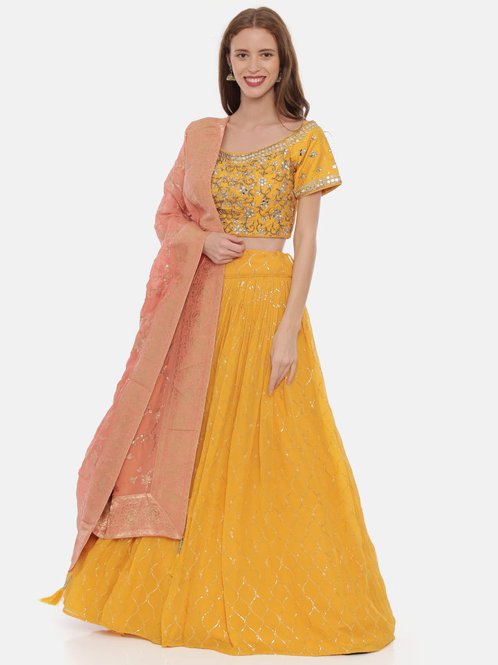 Neerus Yellow Embellished Lehenga Set