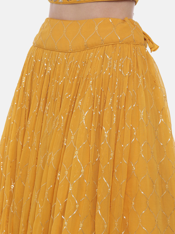 Neerus Yellow Embellished Lehenga Set