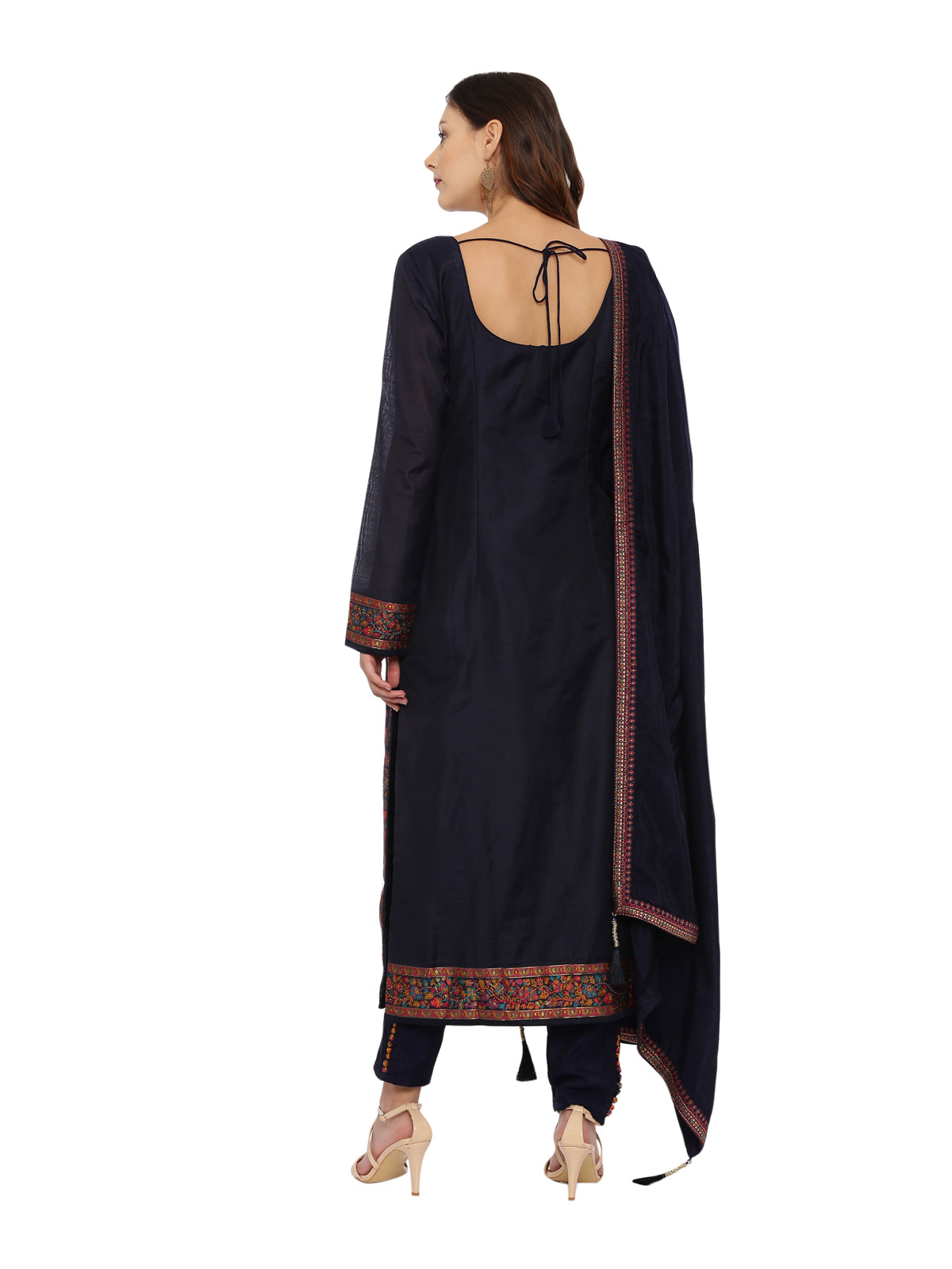 Neeru's N Blue Color Banaras Fabric Full Sleeves Suit-Pant