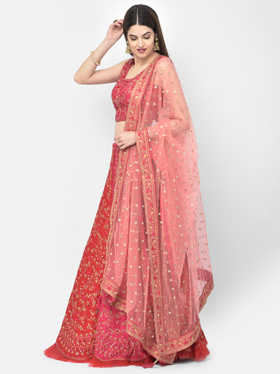 Neerus Rani Color Silk Fabric Ghagra Set