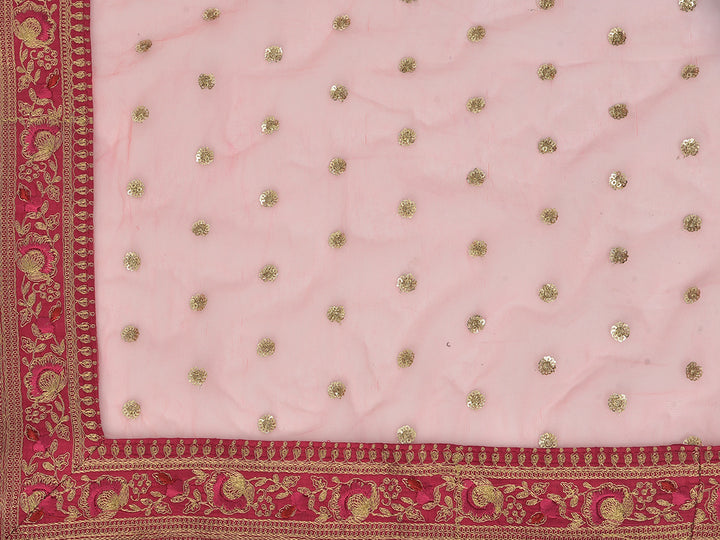 Neerus Pink silk embellished lehenga set - detail view 4