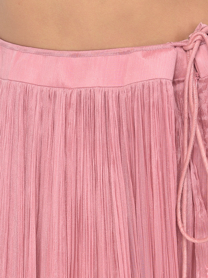 Neerus Onion Color Georgette Fabric Lehenga Choli