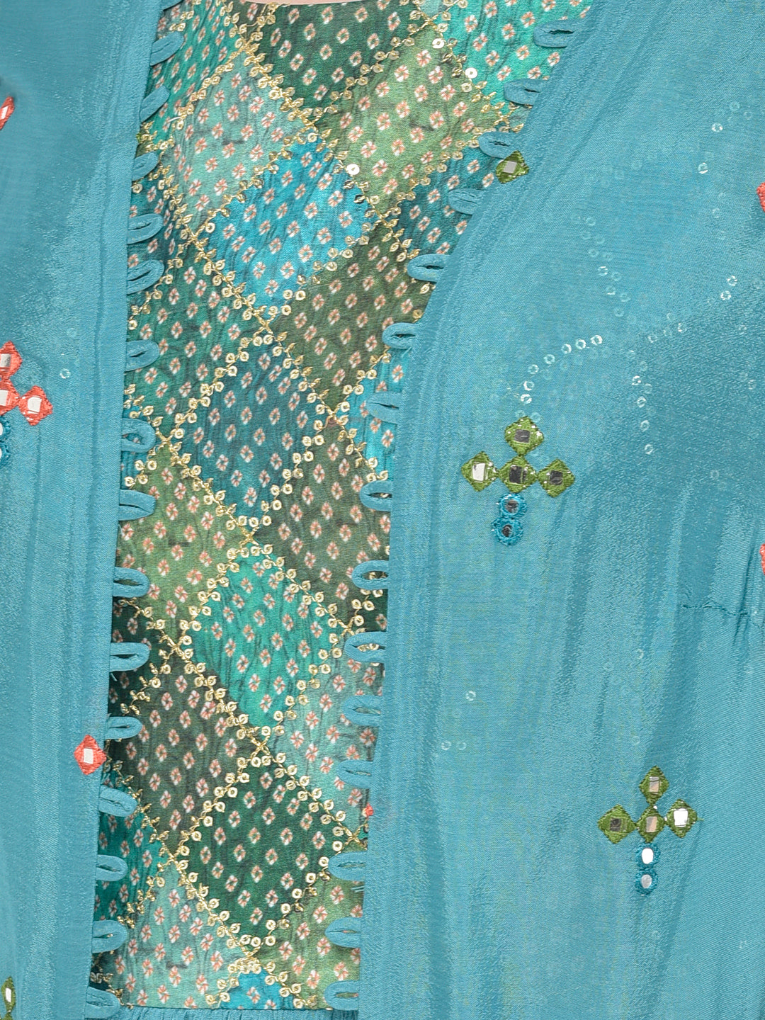Neerus'S green color, georgette fabric suit-anarkali