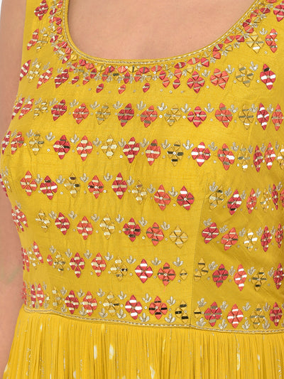 Neeru's Mustard Color Georgette Fabric Salwar Kameez