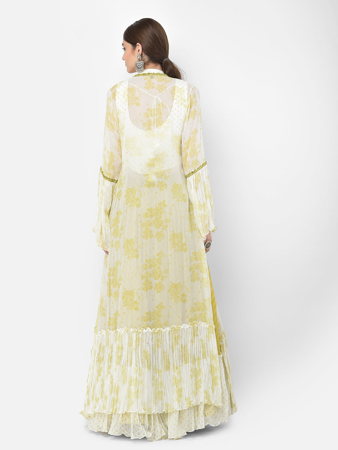 Neerus Green Color Georgette Fabric Salwar Kameez