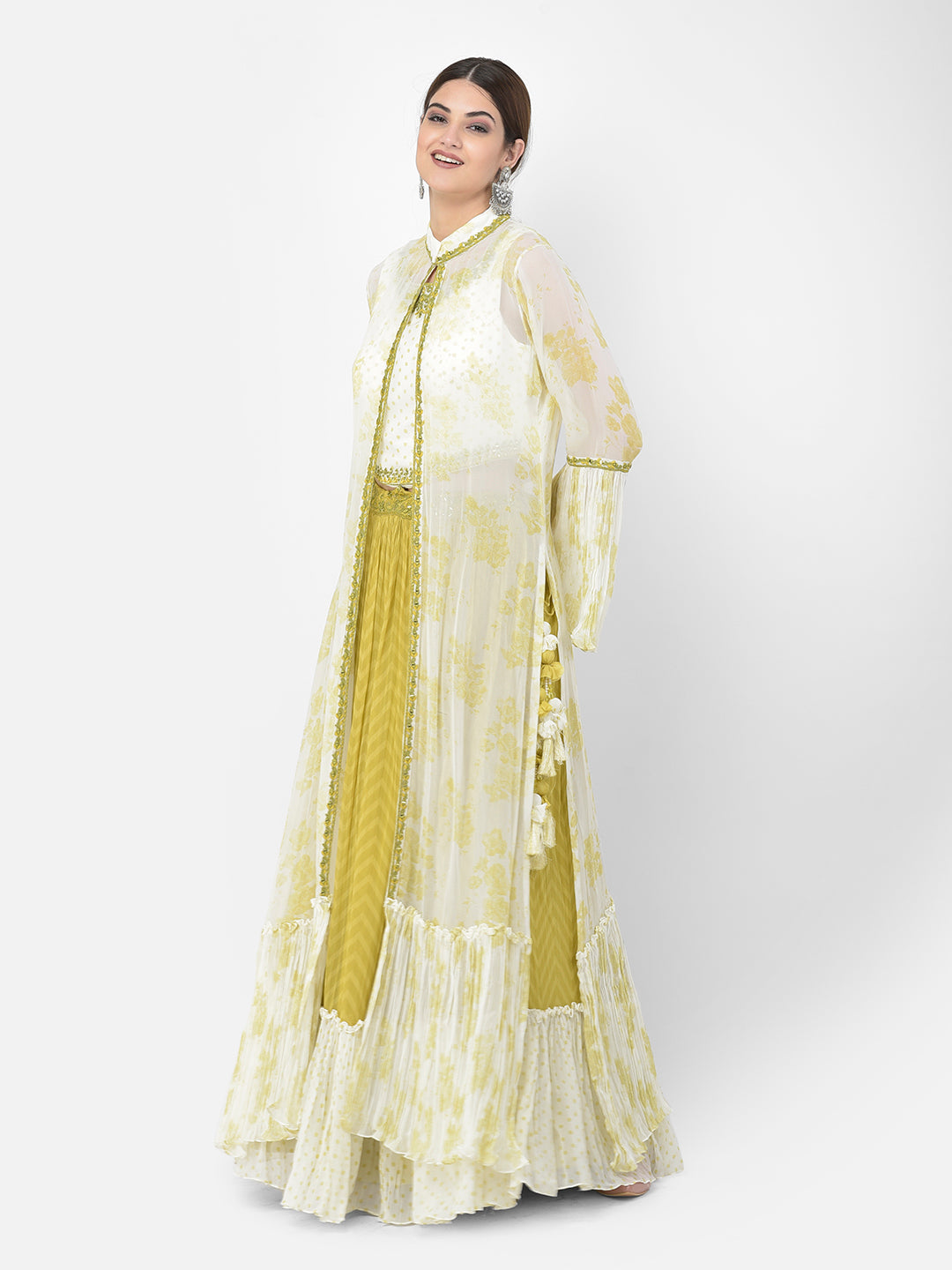 Neerus Green Color Georgette Fabric Salwar Kameez