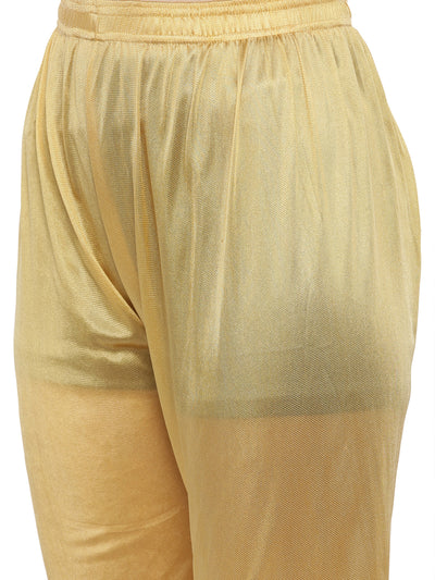 Neeru's Beige Embroidered Kurta with Churidar & Dupatta