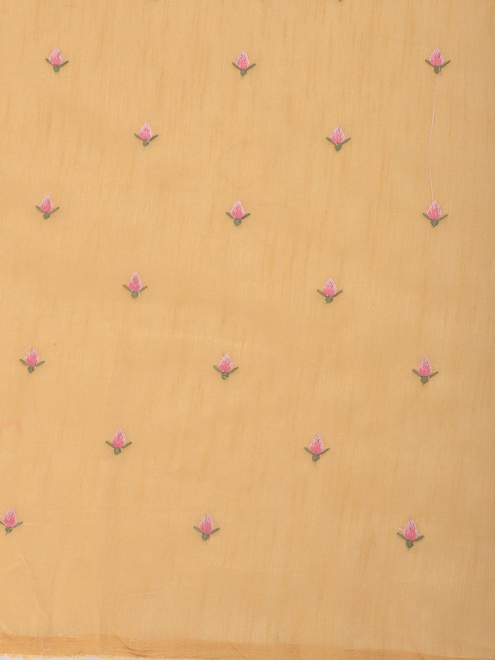 Neerus Yellow Embroidered Saree With Blouse