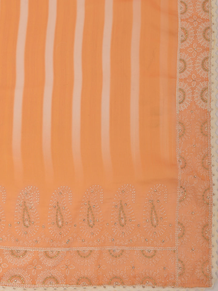 Neerus Yellow crepe solid saree - detail view 1