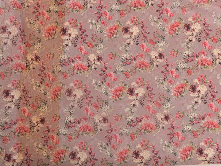 Neerus Onion Color Dupion Fabric Saree