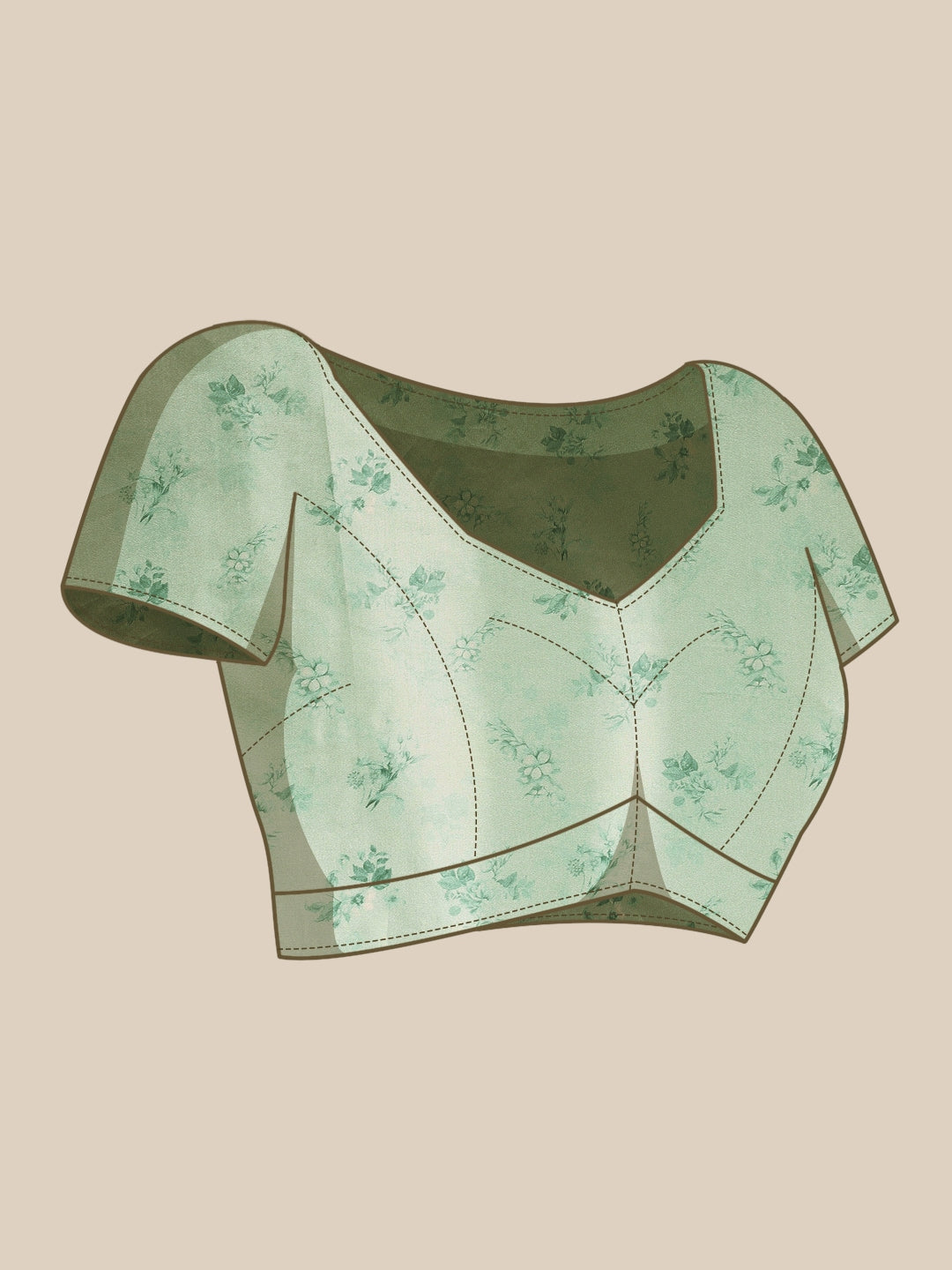 Neeru's sea green color, organza fabric saree