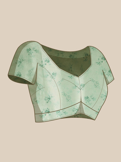 Neeru's sea green color, organza fabric saree