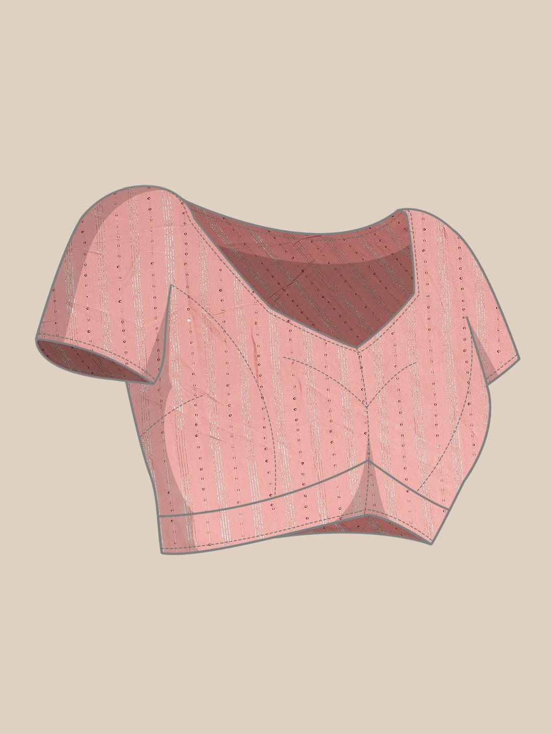 Neerus Pink organza embellished saree - detail view 2