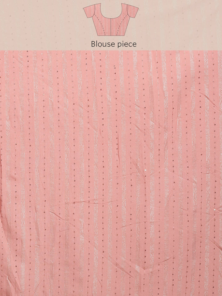 Neerus Pink organza embellished saree - detail view 3