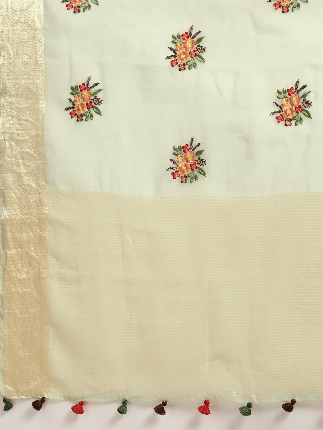 Neerus Green Organza Embellished Saree - detail view 1