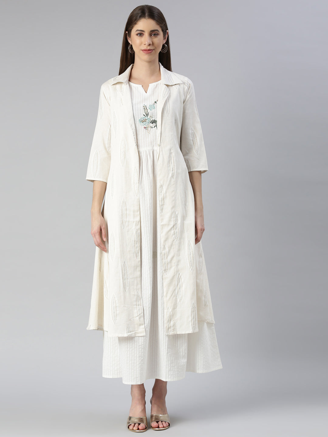 Neerus Beige Solid Maxi Dress for Casual Daily Wear Women  Neerus India