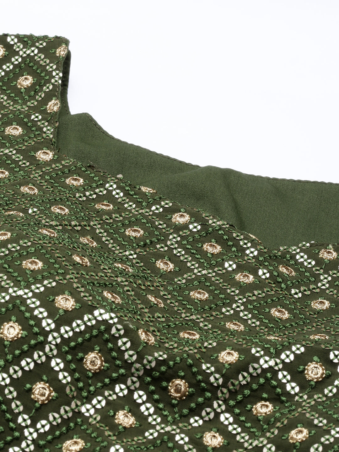 Neerus Mehadi Green Color Georgette Fabric Suit Set