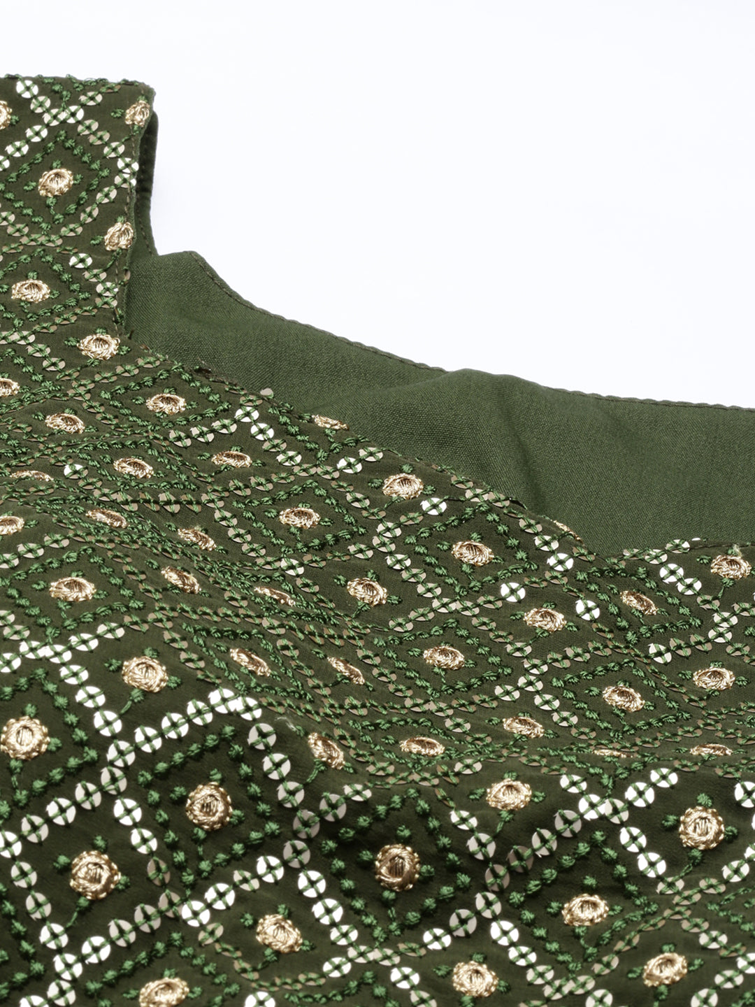 Neeru'S MEHADI GREEN color, GEORGETTE fabric Suit Set